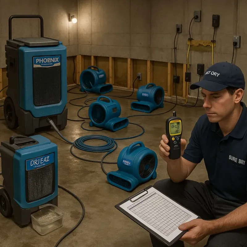Structural Drying and Dehumidification process in Half Moon Bay, CA
